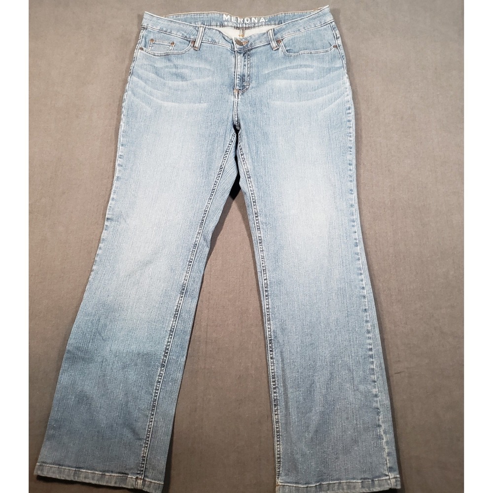 Merona Bootcut Jeans Womens 16R Light Blue Mid Rise Stretch‎ Denim Classic